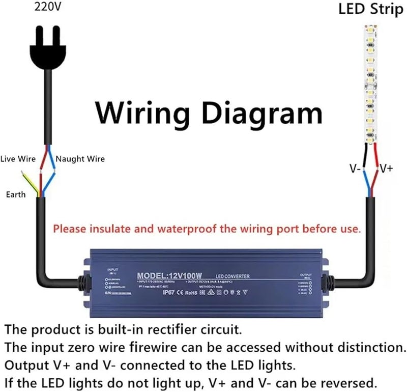 24V 36W IP67 سائق LED مقاوم للماء مصدر طاقة AC 220V إلى DC 12V 24V محول - Image 5